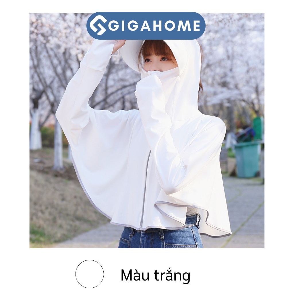 Áo Khoác Nữ Chống Nắng Tia UV tay Dài Có Mỹ Trùm Đầu Dáng Xòe Croptop GIGAHOME 9332