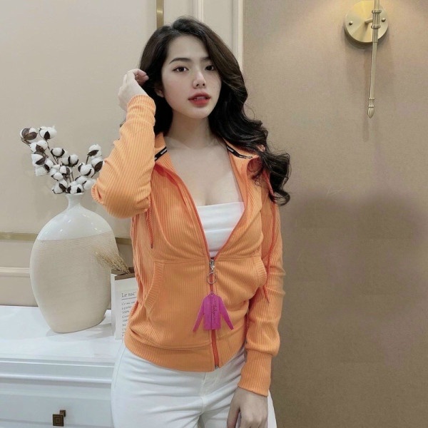 [43-63kg]  Áo Khoác Chống Nắng Nữ H190GN. Áo Khoác Thun Gân Sọc Nhỏ Nhiều Màu HOT 6 Túi [Hàng Loại 1]