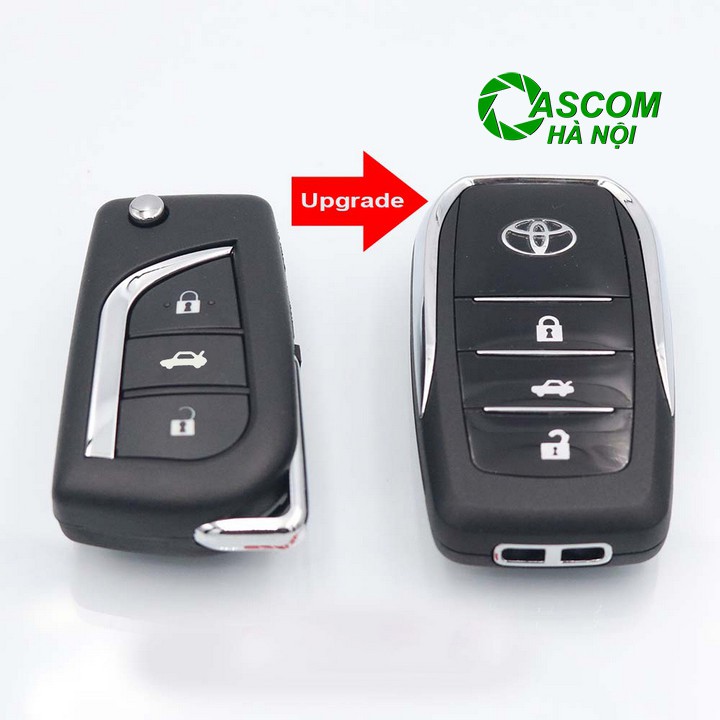 Vỏ khóa Toyota - Vỏ độ chìa khóa ô tô Toyota Yago, Innova, Altis 3 nút mẫu gập sang đời cao ( LƯỠI NHỌN)