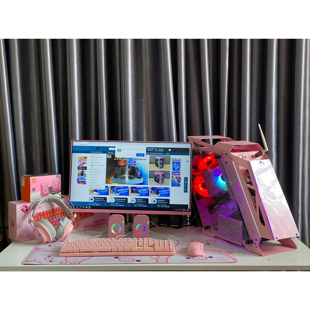 Full bộ PC Gaming MÀU HỒNG Xinh Xắn kèm Màn hình 24inch Full HD chiến Game Fifa 4, Audition, Liên Minh, Liên Quân,..