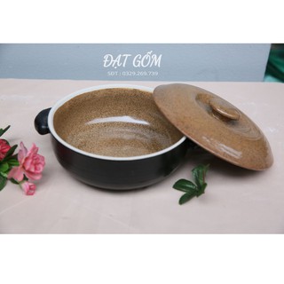 Âu cơm hộp đựng cơm men gốm - gốm sứ Bát Tràng