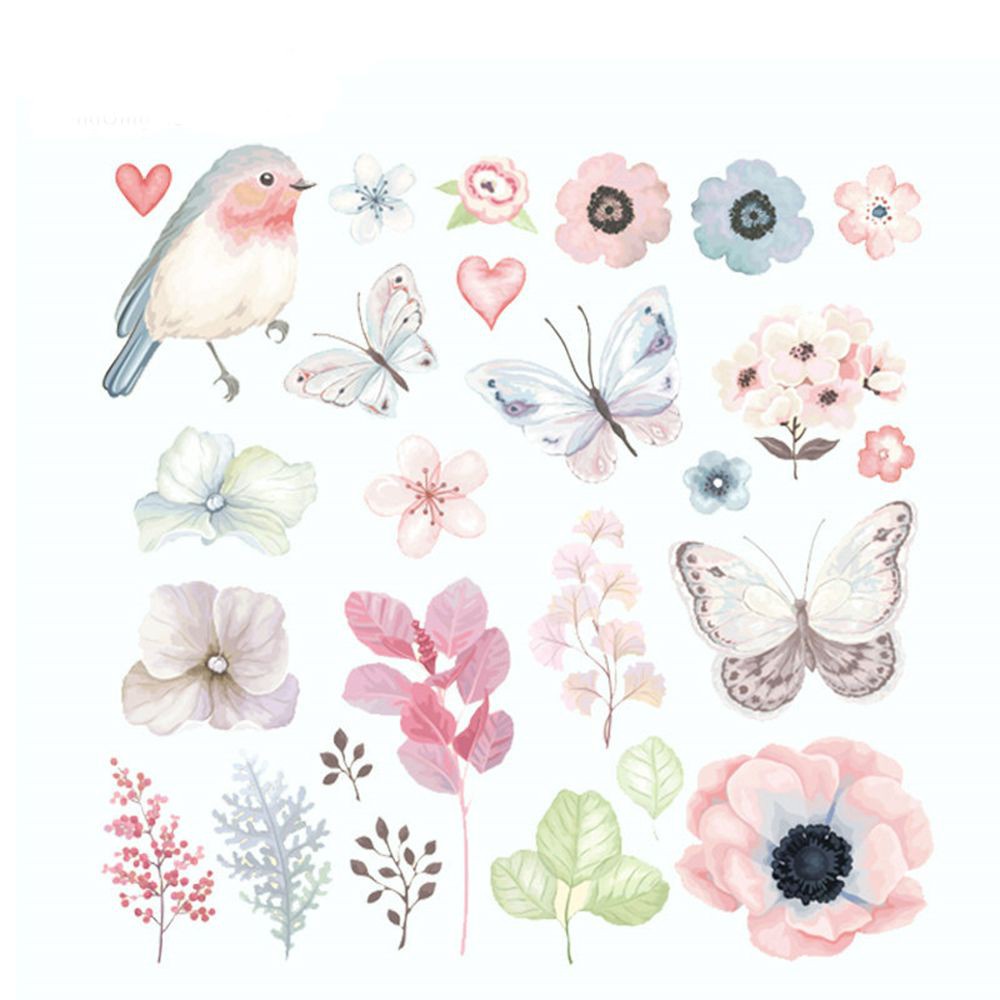 Miếng Dán Ủi Quần Áo Hình Hoa Và Chim Dễ Thương Diy