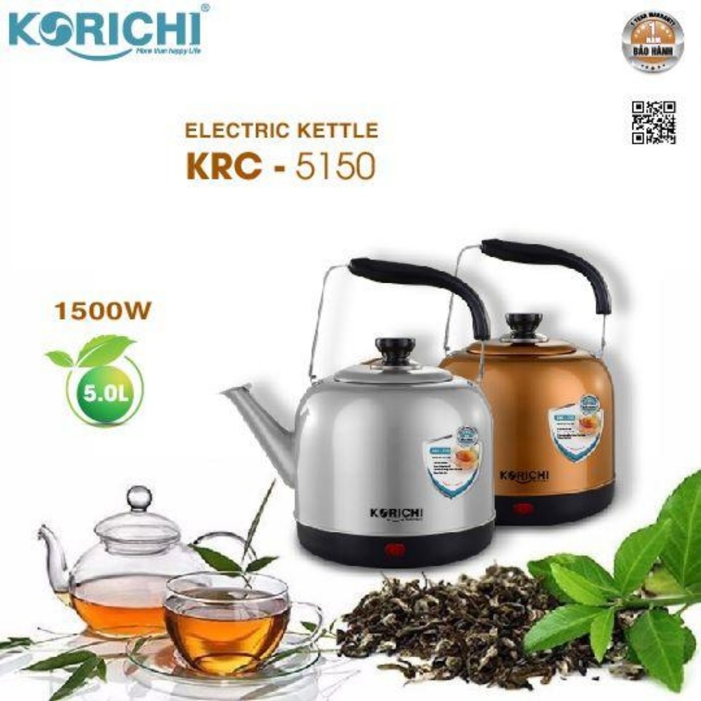 Ấm Đun Nước Siêu Tốc Korichi 5L -KRC5150- Công suất 1500W