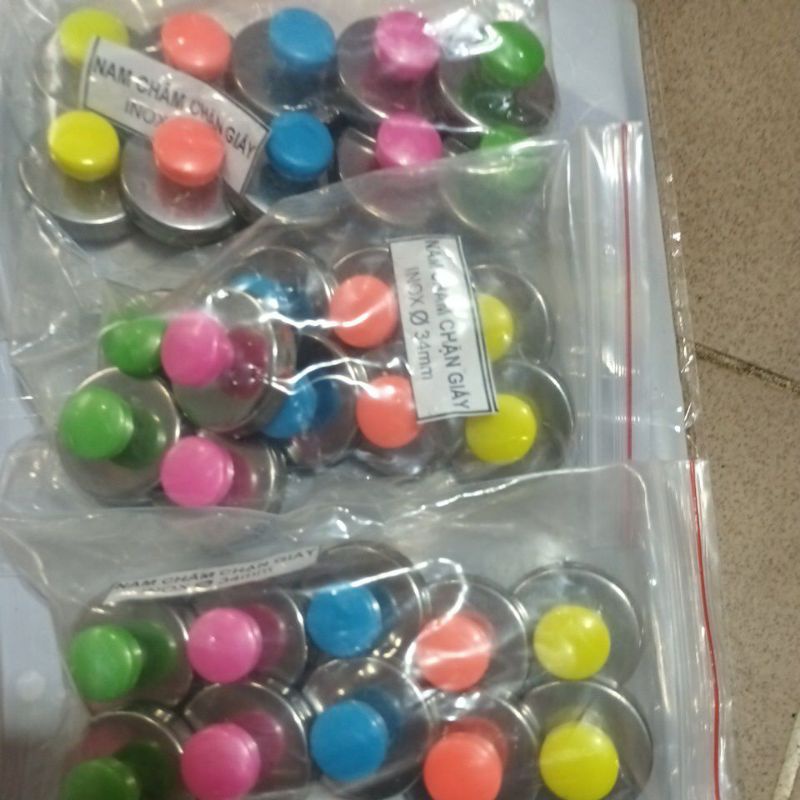 Sét 10 viên nam châm núm inox