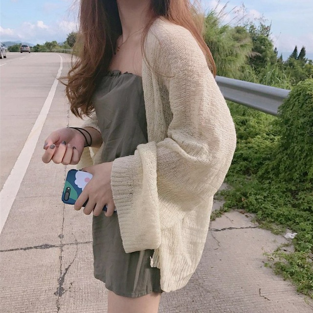 Áo Cardigan len mỏng phong cách Hàn Quốc, áo Cardigan dáng ngắn cho nữ