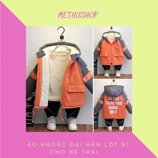 Áo khoác bé trai lót lông siêu ấm T02