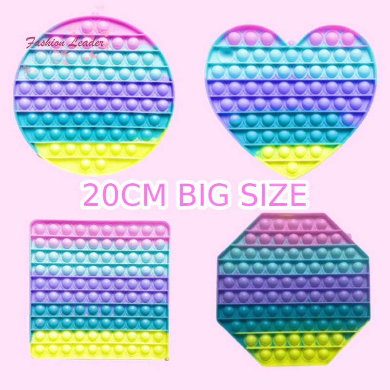 Đồ chơi bấm bong bóng 20cm màu sắc cầu vồng giúp giảm căng thẳng hiệu quả