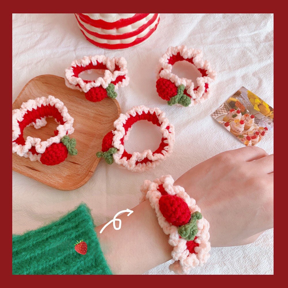 Vòng tay đan len hình chú thỏ/ ếch/ cà rốt đáng yêu sáng tạo cho bé