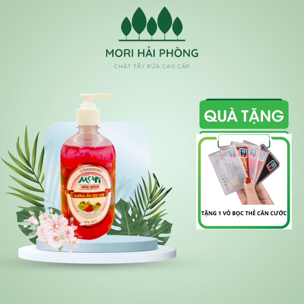 Nước rửa tay MORI, Nước rửa tay hương táo, hương dâu thơm mát dịu nhẹ, bảo vệ da tay 500ml