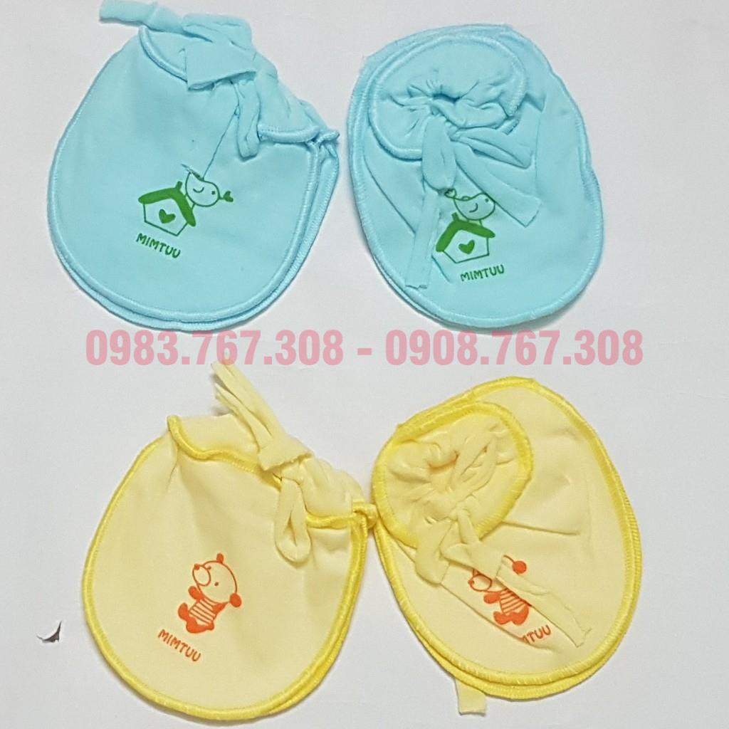 Set Bao Tay Chân Buộc Dây,  Bao Tay Chân Cho Bé Sơ Sinh Dưới 7kg (Mintuu) - BTT00591