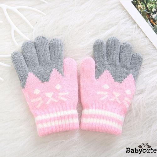 Găng tay mùa đông dày dặn ấm áp họa tiết hoạt hình dễ thương thời trang cho bé