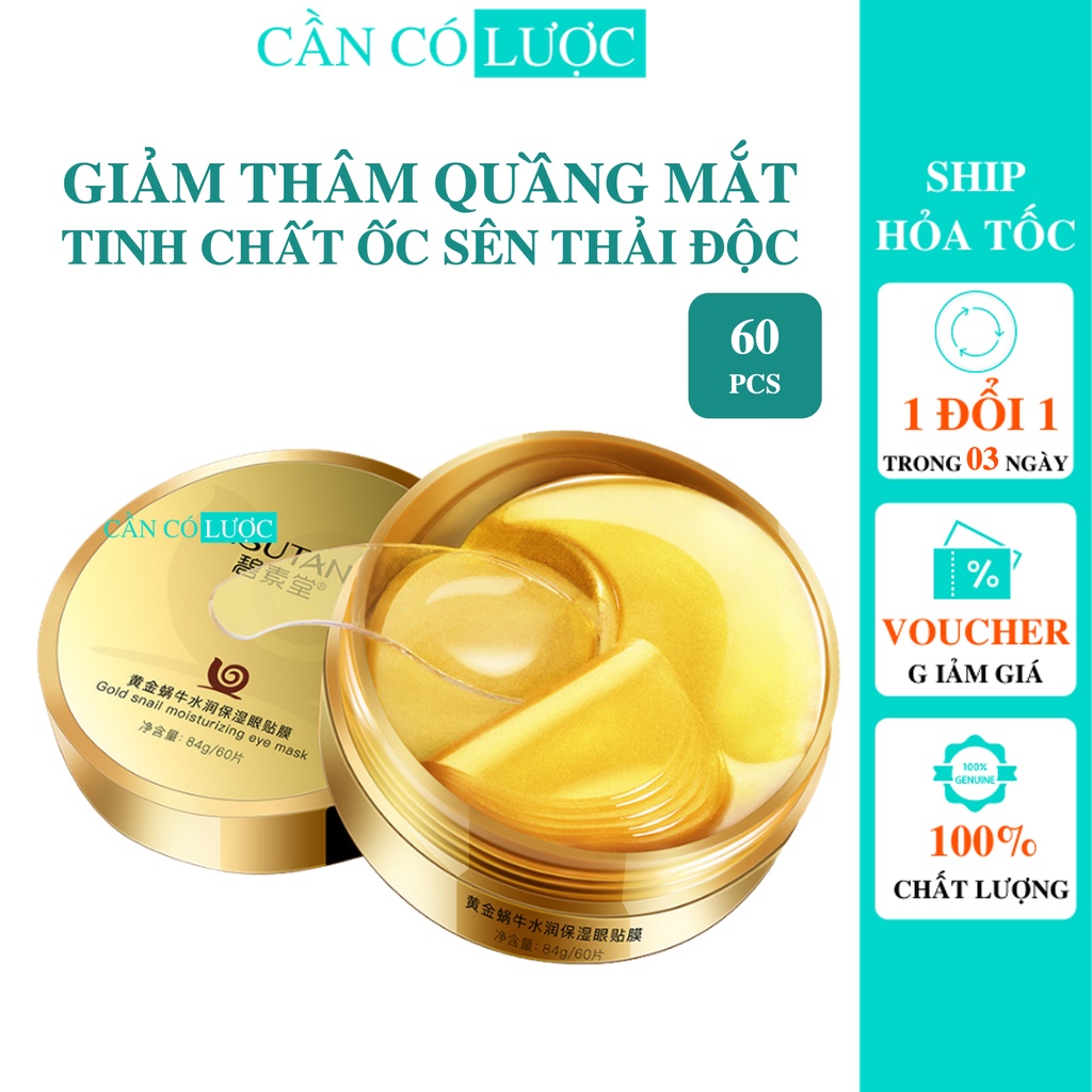 Mặt Nạ Mắt Dưỡng Da, Mặt Nạ ngủ Dưỡng Mắt Giảm Quầng Thâm Giảm Thâm Mắt Thải Độc Tinh Chất Ốc Sên Bisutang 60 Miếng