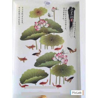 decal dán tường hoa sen