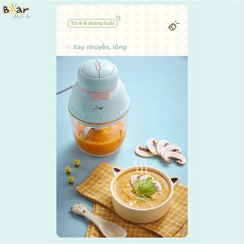 [ CHÍNH HÃNG] Máy Xay Bear 0,6 Lít Tích Hợp 2 Chức Năng Xay Mẫu Mới