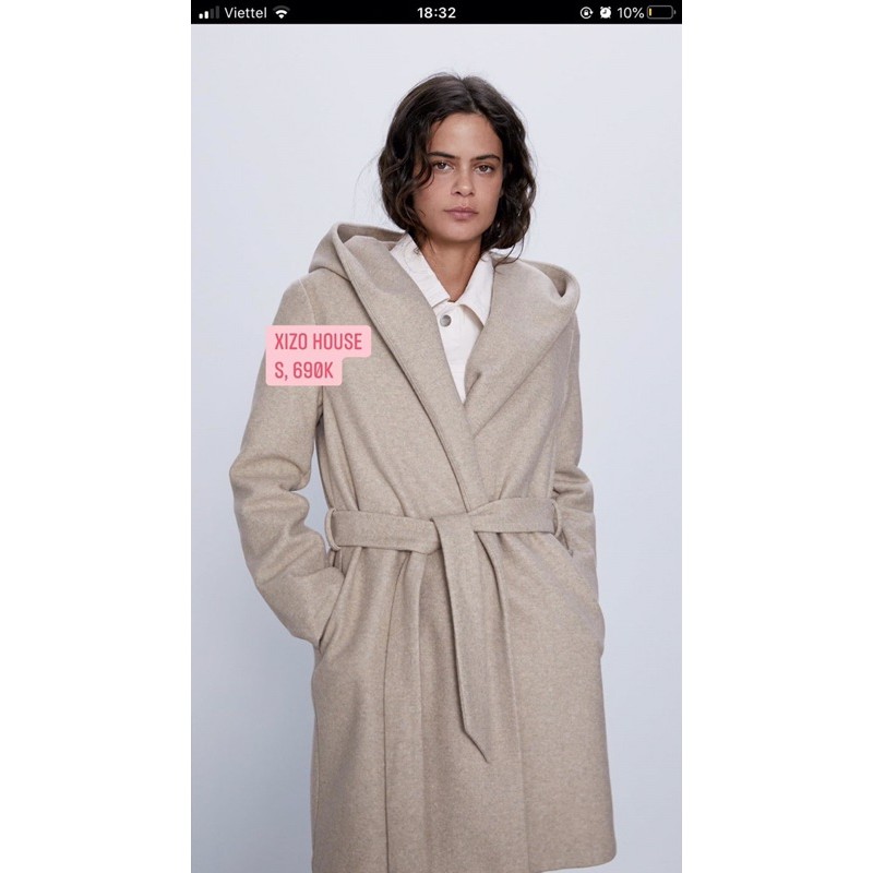 Áo dạ choàng Zara S - authentic