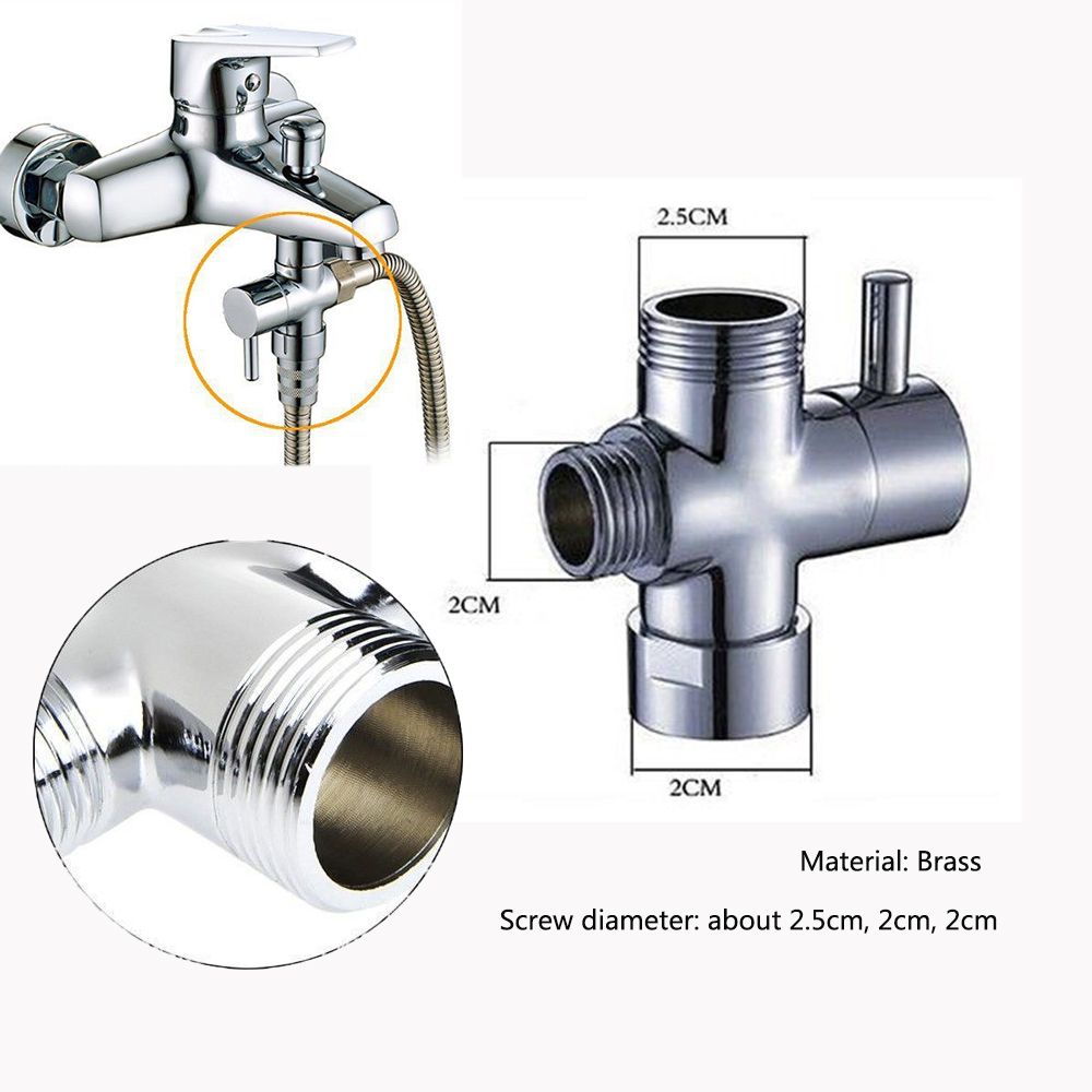 FASHYUNER Van ghép nối chuyển đổi đảo hướng ống nước 3 chiều cho bidet/ vòi hoa sen nhà tắm bằng đồng thau chuyên dụng