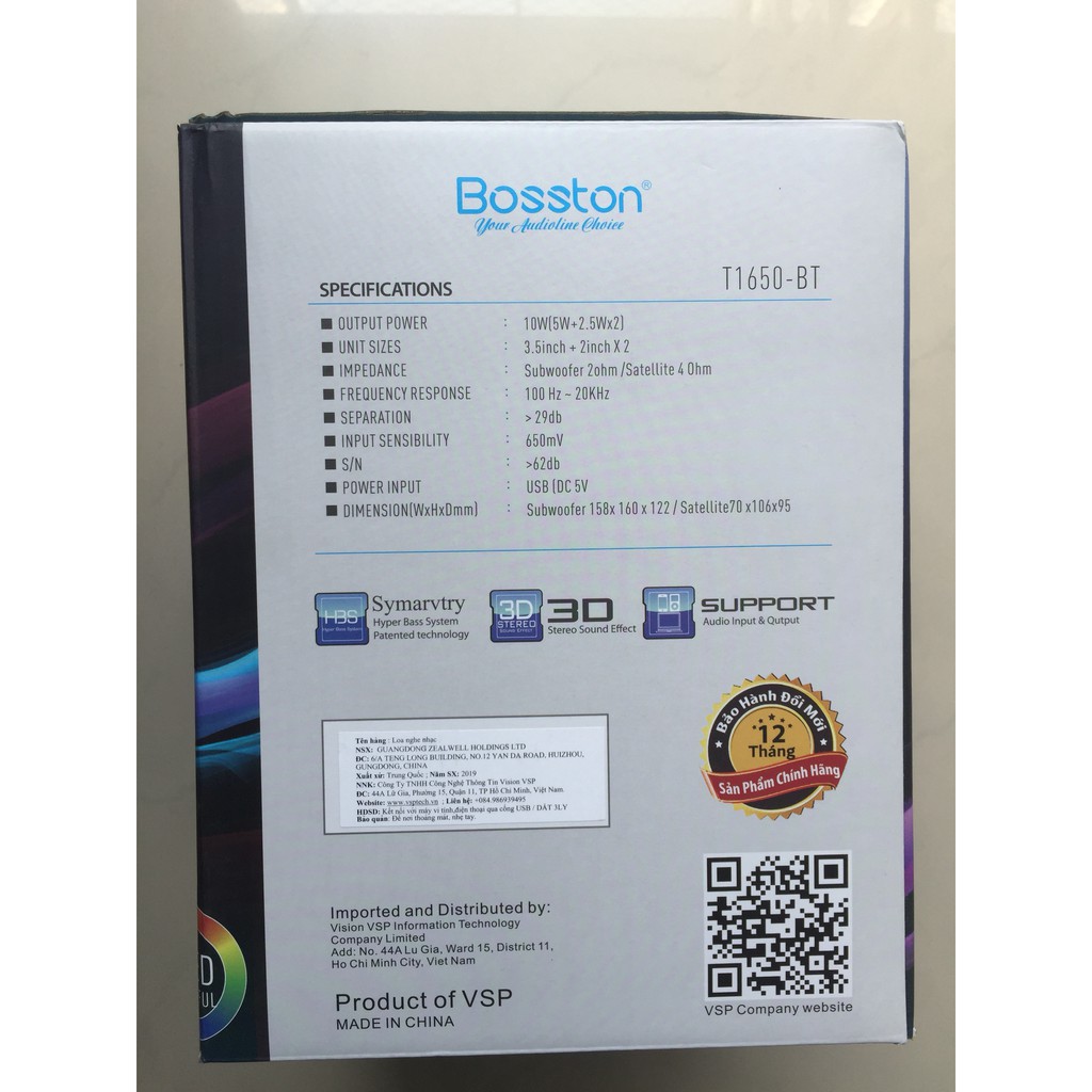 Loa vi tính 2.1 Bosston T1650-BT tích hợp Bluetooth Usb thẻ nhớ