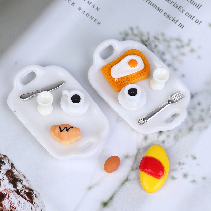 Khay Bánh Mì Trứng 2 Ngăn Tỉ Lệ 1 / 12 1 / 6 Trang Trí Nhà Búp Bê