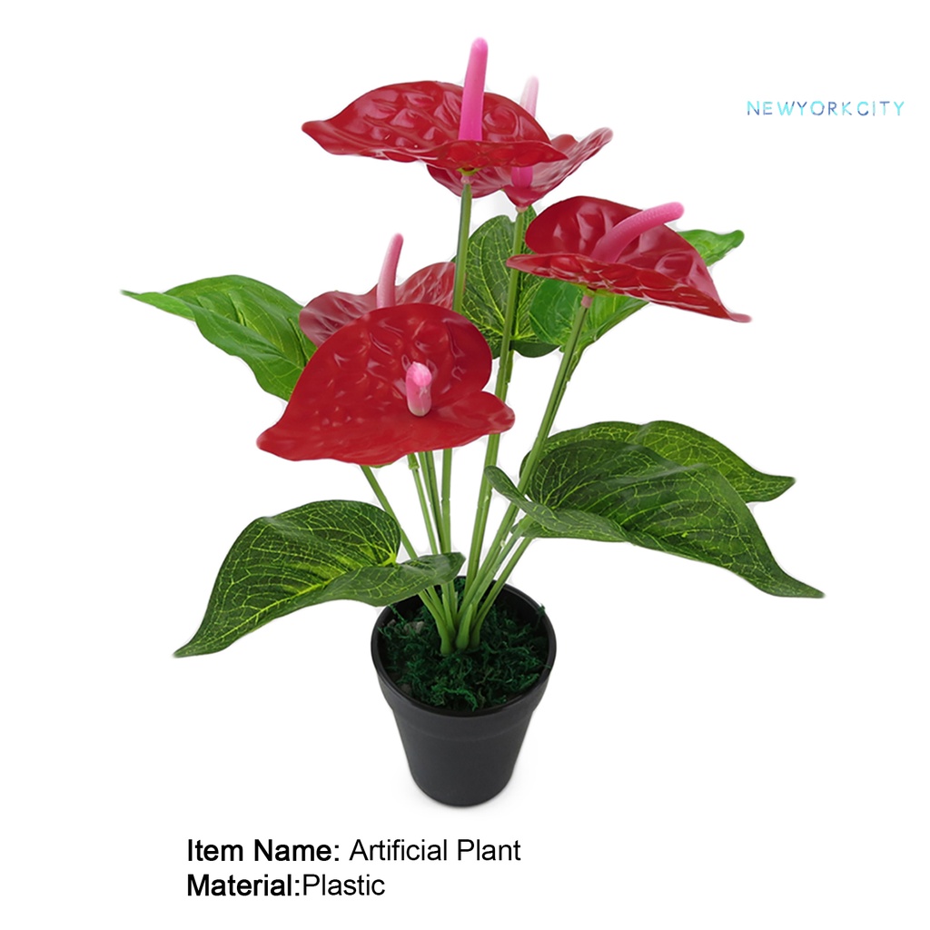 1 Bó 5 Bông Hoa + 7 Lá Giả Bằng Nhựa Sống Động Như Thật Dùng Trang Trí