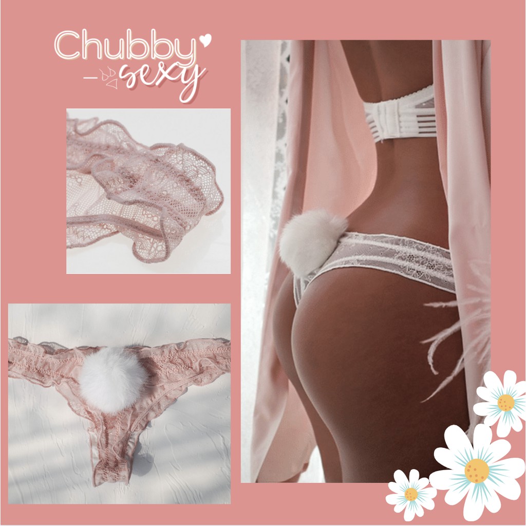 Quần Lọt Khe Sexy Ren Đuôi Thỏ Cục Bông - Đồ Lót Nữ Sexy - QLK002- Chubby.Sexy | BigBuy360 - bigbuy360.vn