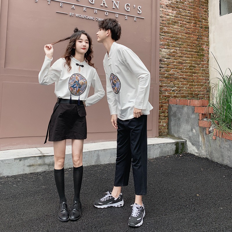 Áo Sweater Kiểu Trung Hoa Thời Trang Mùa Thu 2019 Cho Các Cặp Đôi