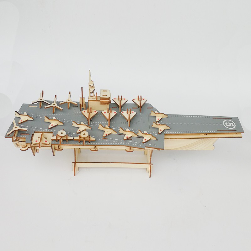 Đồ chơi lắp ráp 3D gỗ mô hình hạm đội tàu sân bay- cắt laser