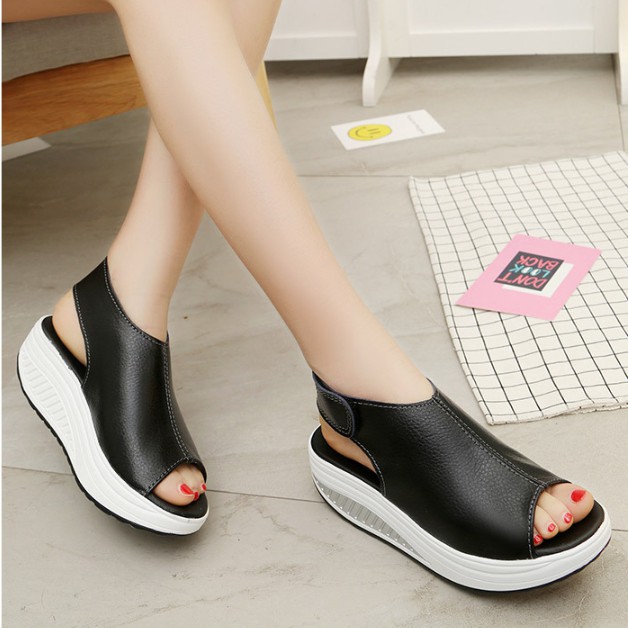 Giày sandal cao gót phong cách gladiator giản dị cỡ lớn cho nữ