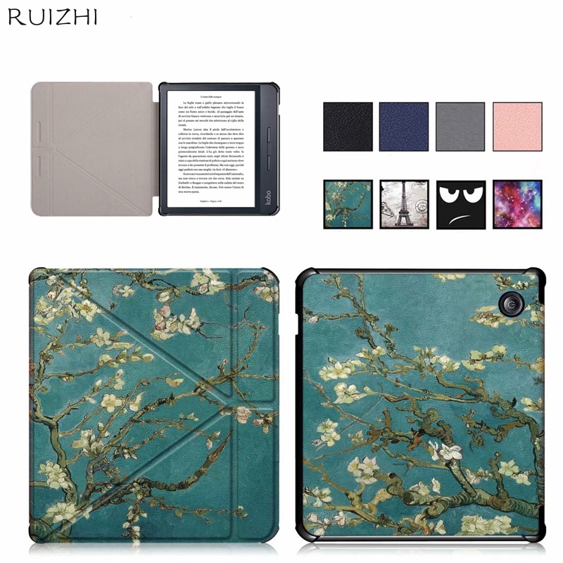 Ốp Máy Tính Bảng Bằng Da Pu Nắp Gập Từ Tính Kobo Libra H2o Cho Kobo Libra H20 7-inch 2019