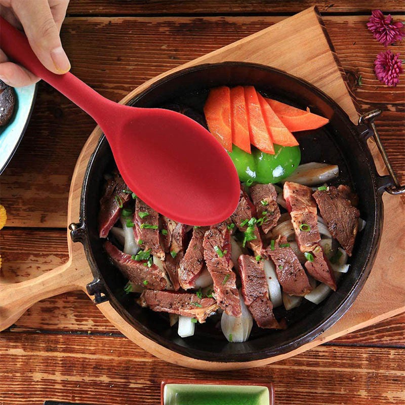 Muỗng silicone tay cầm dài Walfos 2 màu có sẵn