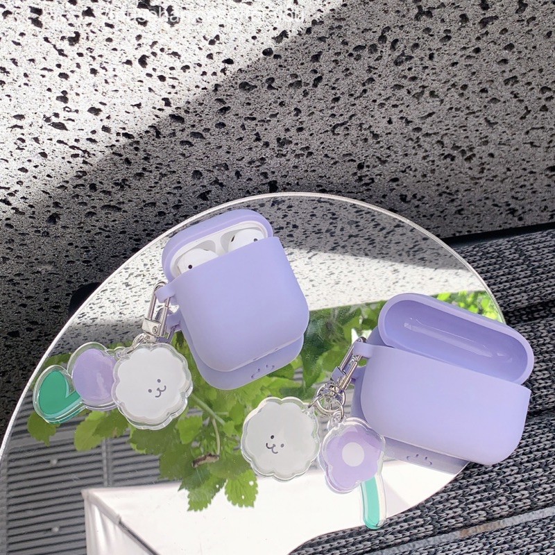 Vỏ case bảo vệ bao đựng tai nghe airpods 1 2 - Ốp airpods chống va đập, chống bẩn, kèm móc khoá như hình