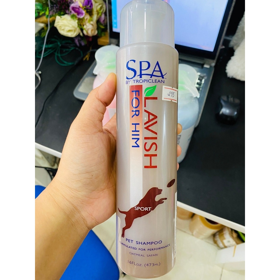 Sữa tắm dưỡng lông chó mèo For him Spa Tropiclean hương nam tính