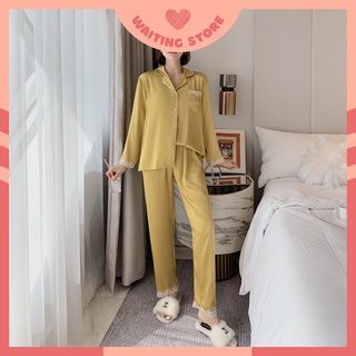 Pijama- Đồ Bộ Set Ngủ Lụa Cao Cấp Sang Chảnh Áo Dài Bốn Màu Lựa Chọn DDLP02