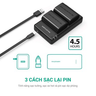 Bộ pin sạc RAVpower LP-E6 cho Canon