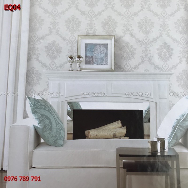 Giấy Dán Tường Đức Cao Cấp, Hoa Văn Châu Âu In Nổi 3D Cho Phòng Ngủ, Khổ 10m x 53 cm, Màu Xanh, Nâu , Vàng, Trắng