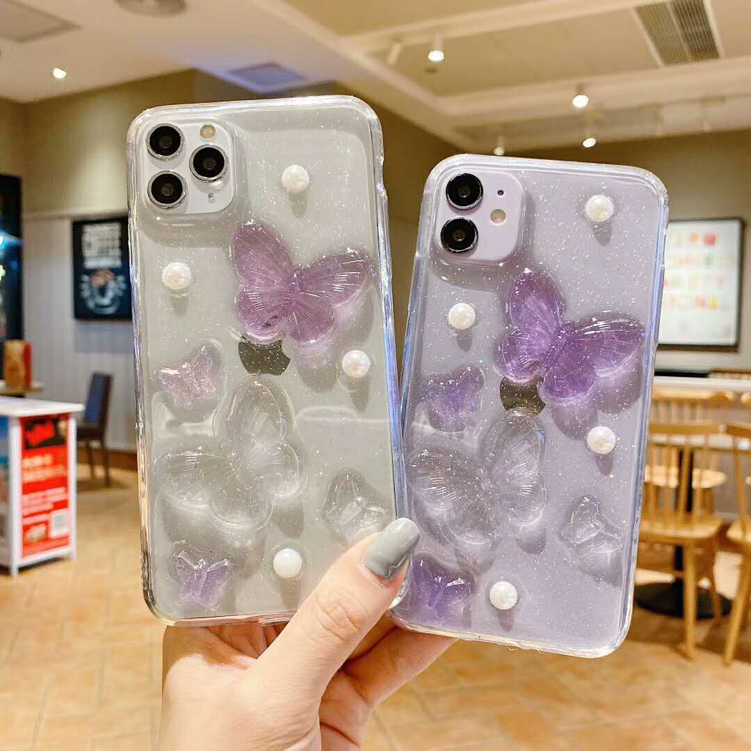 Ốp Điện Thoại Tpu Silicon Mềm Trong Suốt Hình Bướm 3d Cho Iphone 11 Pro Max Se2 X Xs Max Xr 7 8 Plus | BigBuy360 - bigbuy360.vn