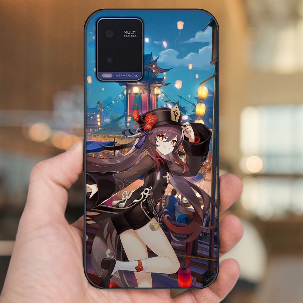 Ốp lưng Vivo Y21 viền đen in hình Hutao Genshin Impact
