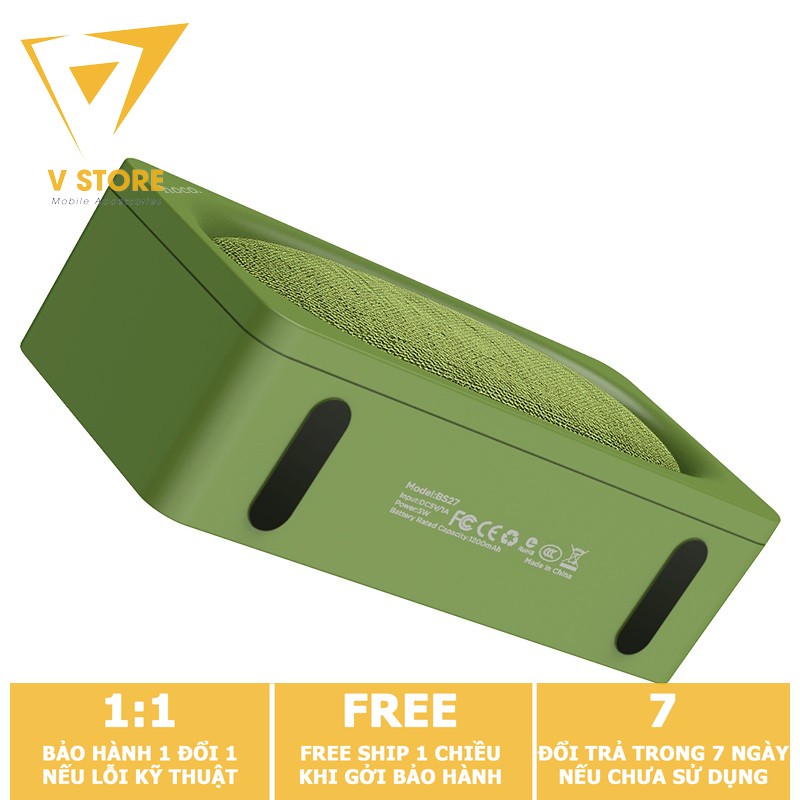 Loa nghe nhạc bluetooth hoco bs27 bs40 mini pin lâu nghe hay 7w v5 fm tf usb aux tws màu đen xanh rêu