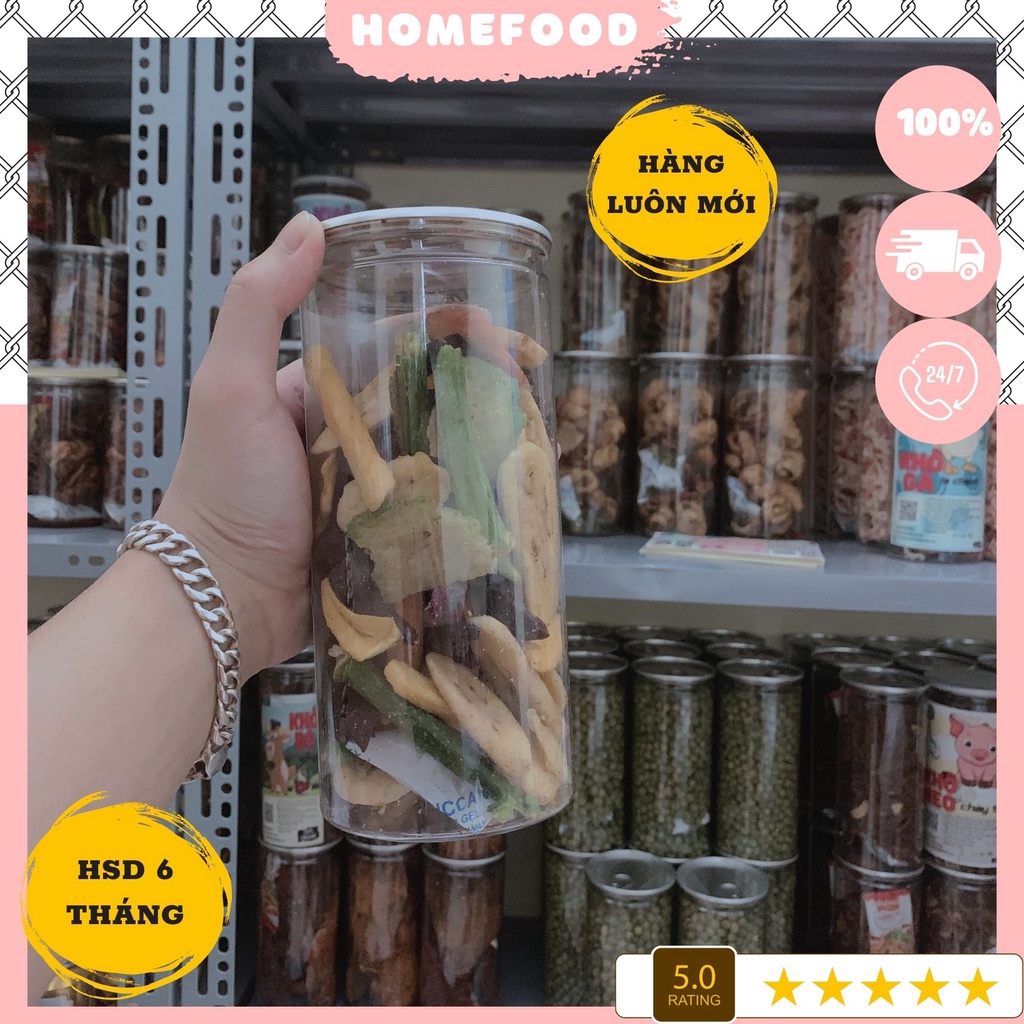 Trái cây sấy thập cẩm HomeFood 300g  FREESHIP  trái cây mix đủ vị thơm ngon đồ ăn vặt Hà Nội an toàn vệ sinh thực phẩm