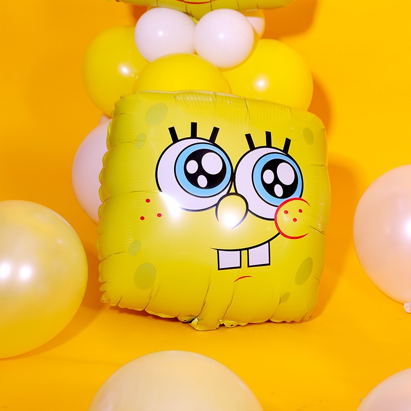 Bong Bóng Giấy Nhôm Hình Chú Bọt Biển Hoạt Hình Dùng Một Lần Trang Trí Tiệc Sinh Nhật Cho Bé