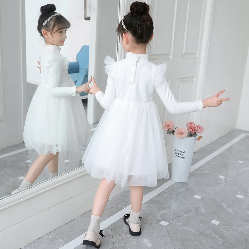 Váy lót nhung cho bé gái Đầm dáng xòe xinh xắn full size Beeshop D20206
