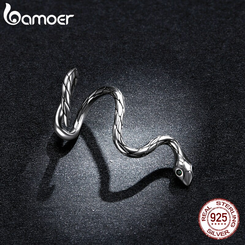 Khuyên Tai Dạng Kẹp BSE510 Hình Rắn Thần Bằng Bạc Sterling 925 Không Gây Dị Ứng Thời Trang Cho Bạn Nữ