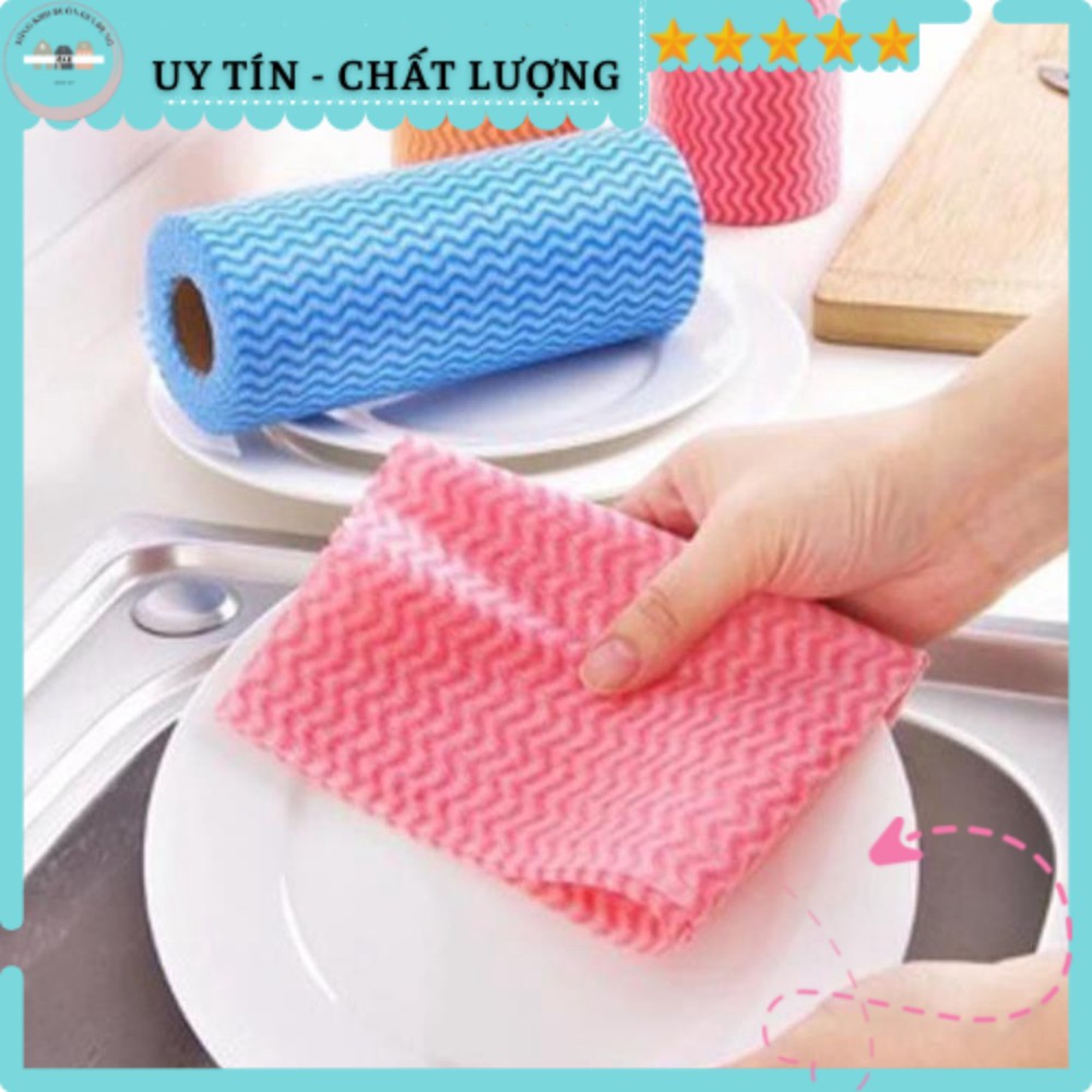 Cuộn Giấy Lau Đa Năng 50 Tờ Bằng Vải Không Dệt