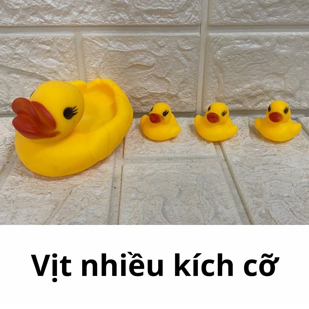 Bộ 4 Vịt bơi dưới nước đồ chơi cao su siêu bền cho bé KamiVN 50032