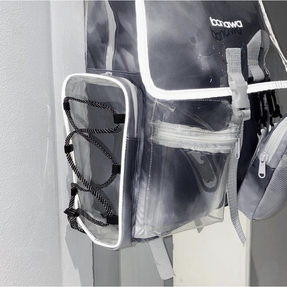 Balo Banawa Đen Tie Dye See Thru Backpack tặng giấy thơm