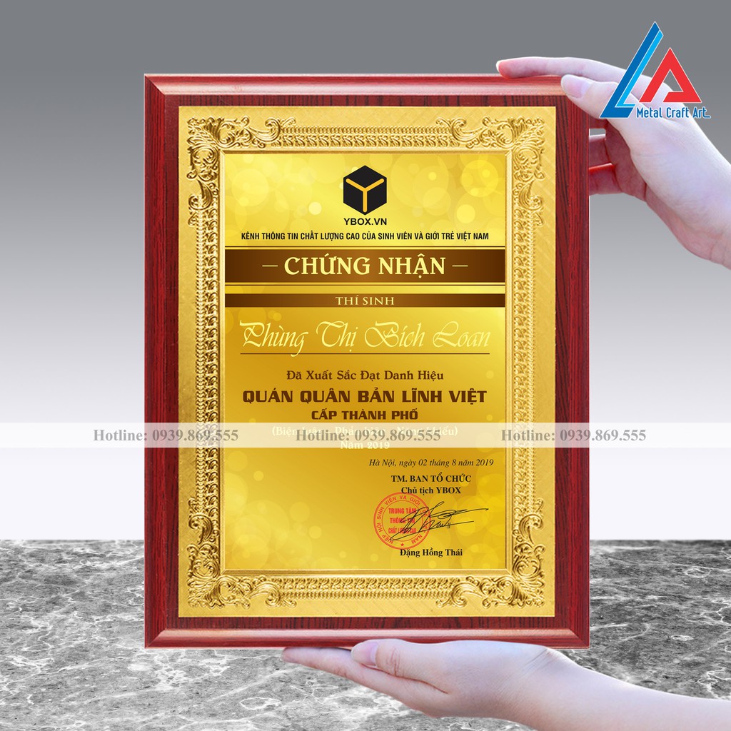 Bằng Khen, Bảng Chứng Nhận, Bảng Vinh Danh