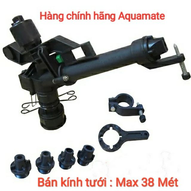 Súng phun tưới, Bép vẩy cách đập Aquamate Đài Loan ren 42 bán kính 38 mét