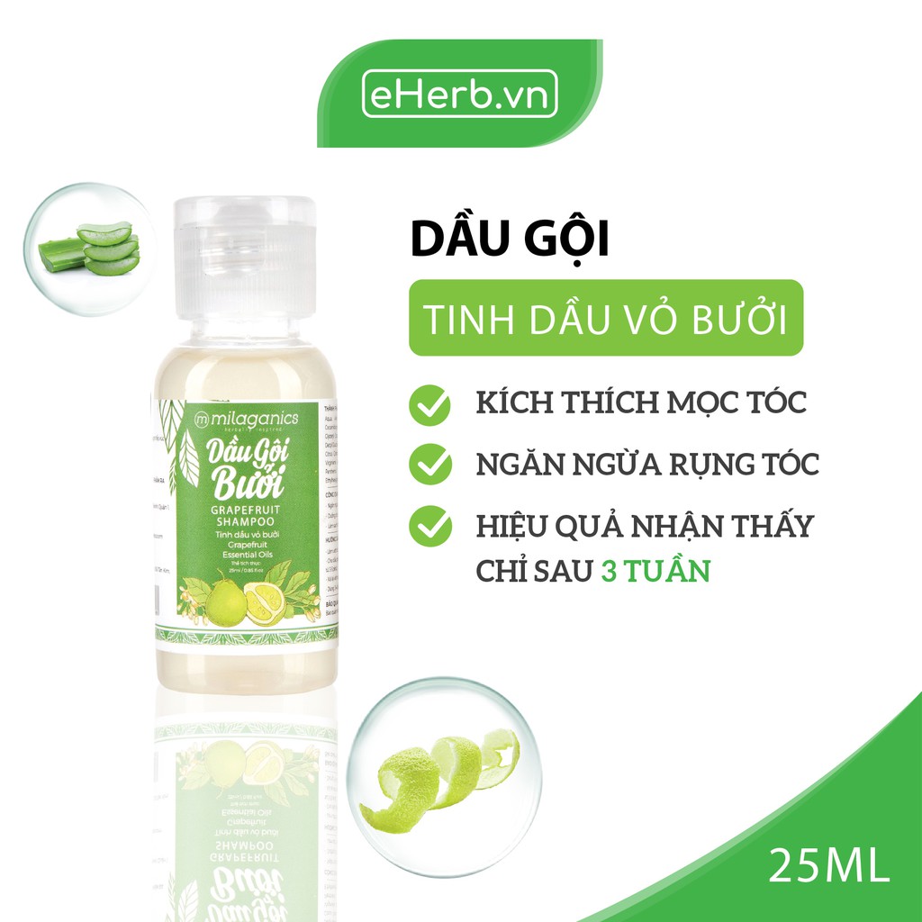 [NEW VERSION] Dầu Gội Bưởi Ngừa Rụng & Kích Thích Mọc Tóc Từ Tinh Dầu Bưởi Nguyên Chất MILAGANICS 280ml (Chai)