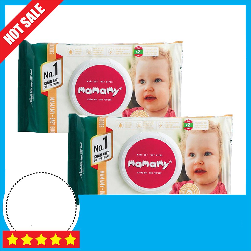 Combo 12 gói khăn ướt Mamamy 100 tờ nắp, không mùi 100% an toàn, không kích ứng.