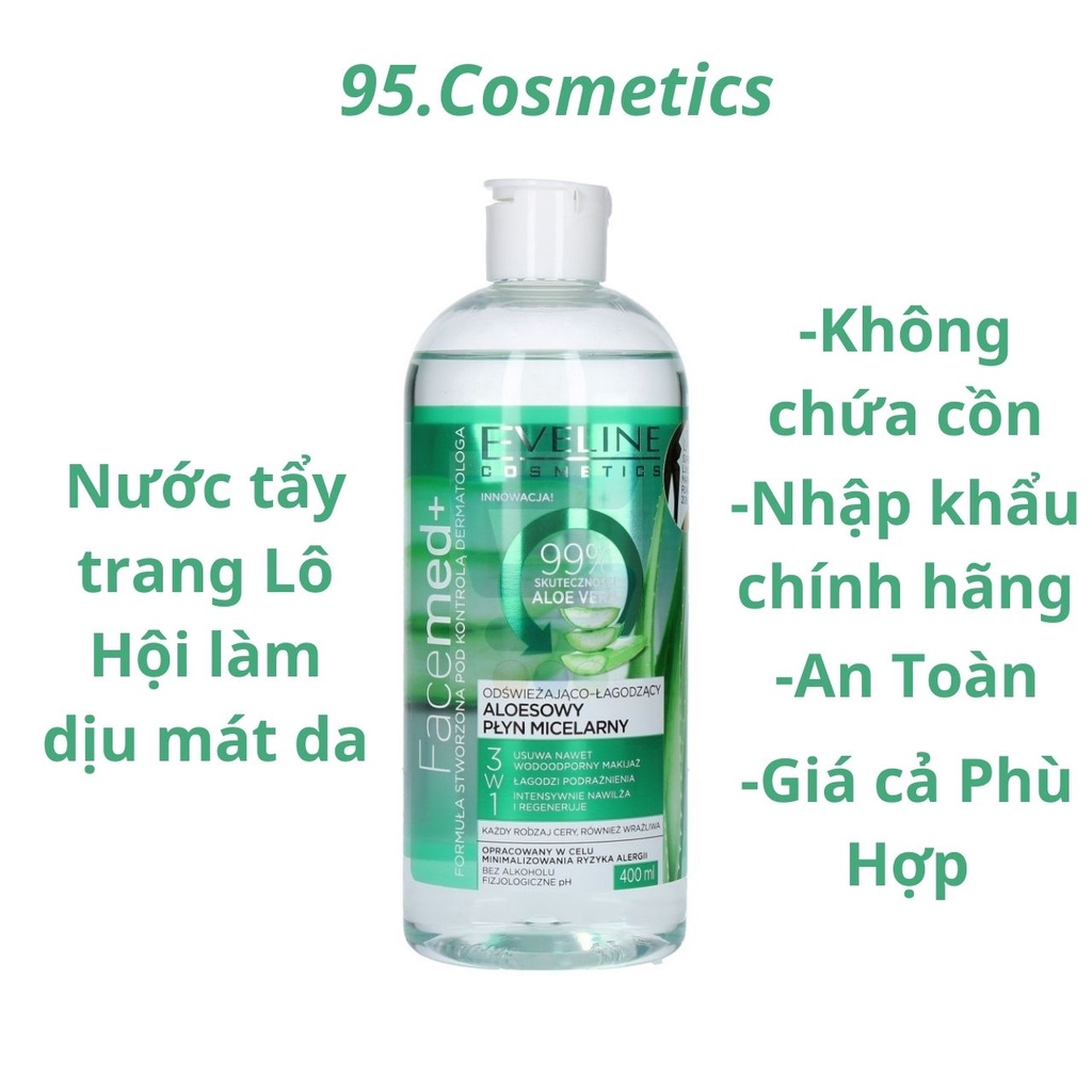 Nước Tẩy Trang Eveline Chiết Xuất Lô Hội Làm Dịu Mát Da - Facemed 400ml