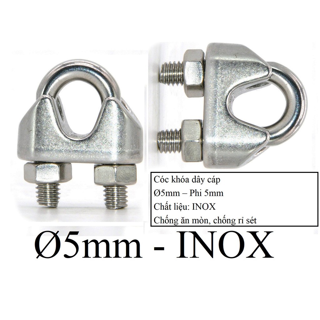 Cóc khóa cáp Ø [ 5mm ] INOX